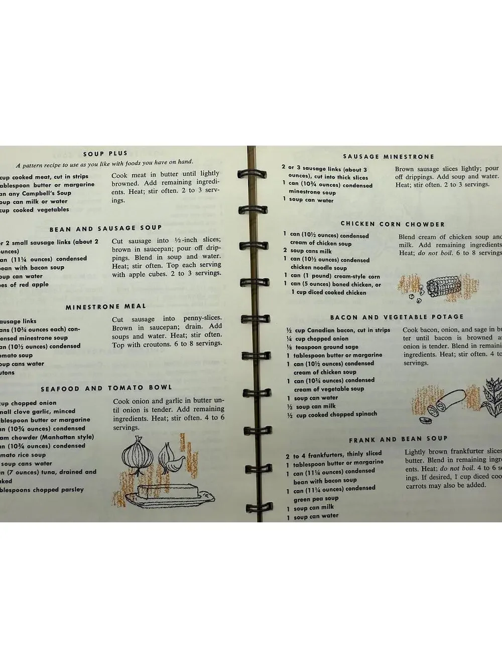 Vintage Campbell's Soup Cookbook: 1960s Recipe Book, Red Kitchen Decor